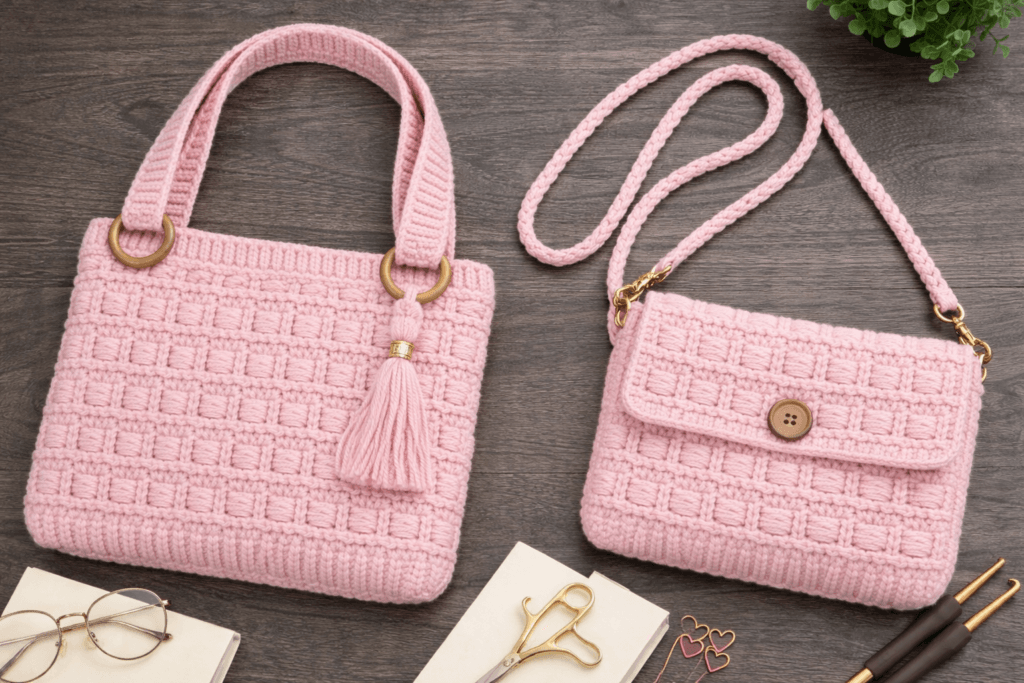 Easy Crochet Pattern π± Beautiful 3D Brick Stitch for Beginners 4 crochet bag pattern modern handmade tote design