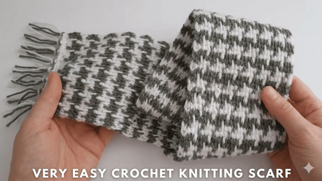 Tunisian Crochet Pattern ๐งถ Easy Houndstooth Stitch for Beginners 2 crochet shawl pattern lightweight elegant handmade