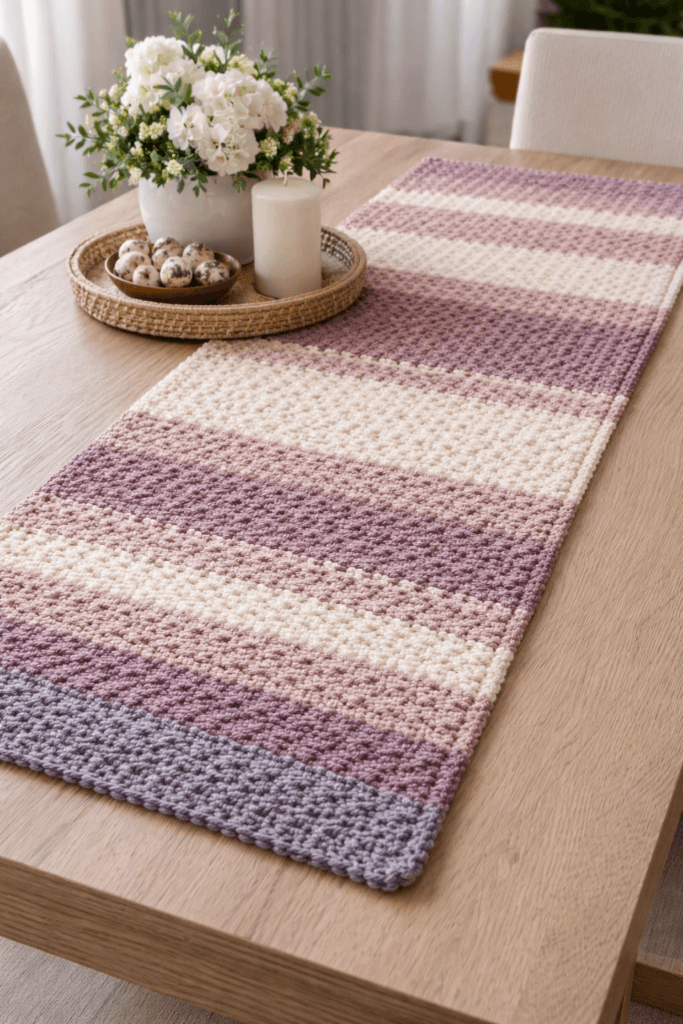 Tunisian Crochet Blanket Pattern ๐ Easy & Beginner-Friendly Stitch 6 crochet table runner pattern stylish handmade decor