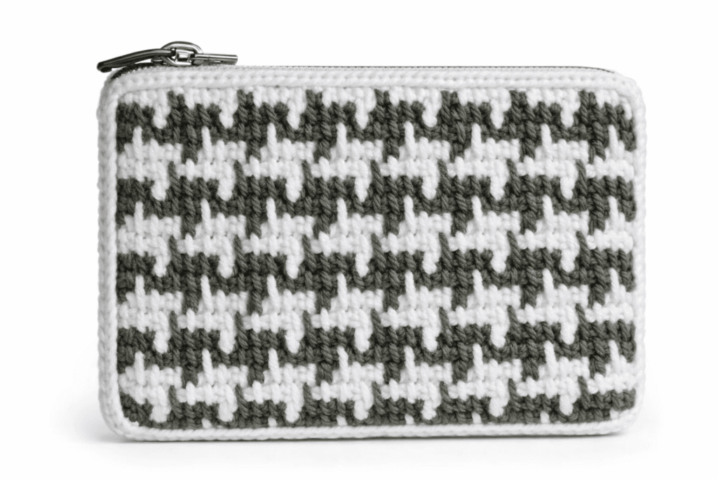 Tunisian Crochet Pattern ๐งถ Easy Houndstooth Stitch for Beginners 8 crochet wallet pattern handmade compact design